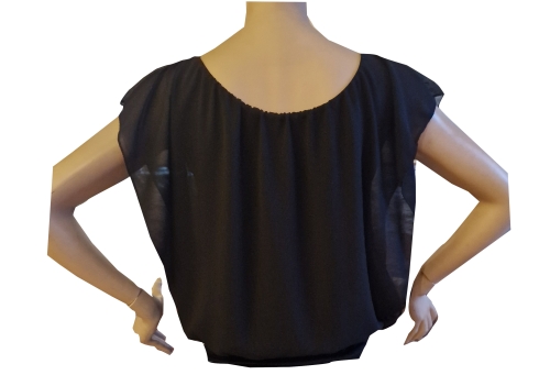 Preview: Oberteil mit überschnittenen Schultern, schwarz