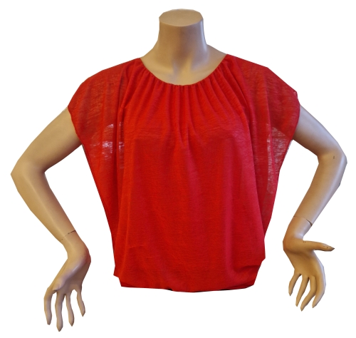 Oberteil, rot, mit überschnittenen Schultern