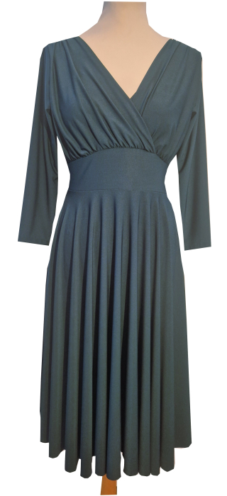 Tanzkleid, Trainingskleid, Salsakleid, dunkelgrün, Einheitsgröße Gr. 36 - 40