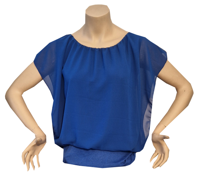 Oberteill, royalblau, mit überschnittenen Schultern